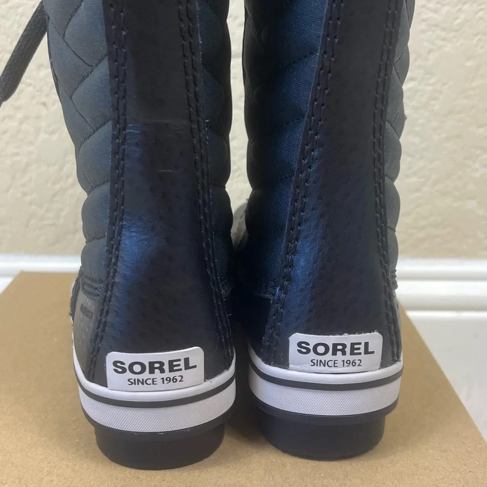 Sorrel Kids' Tofino II Faux Fur Lined Waterproof Boots Black color size 2